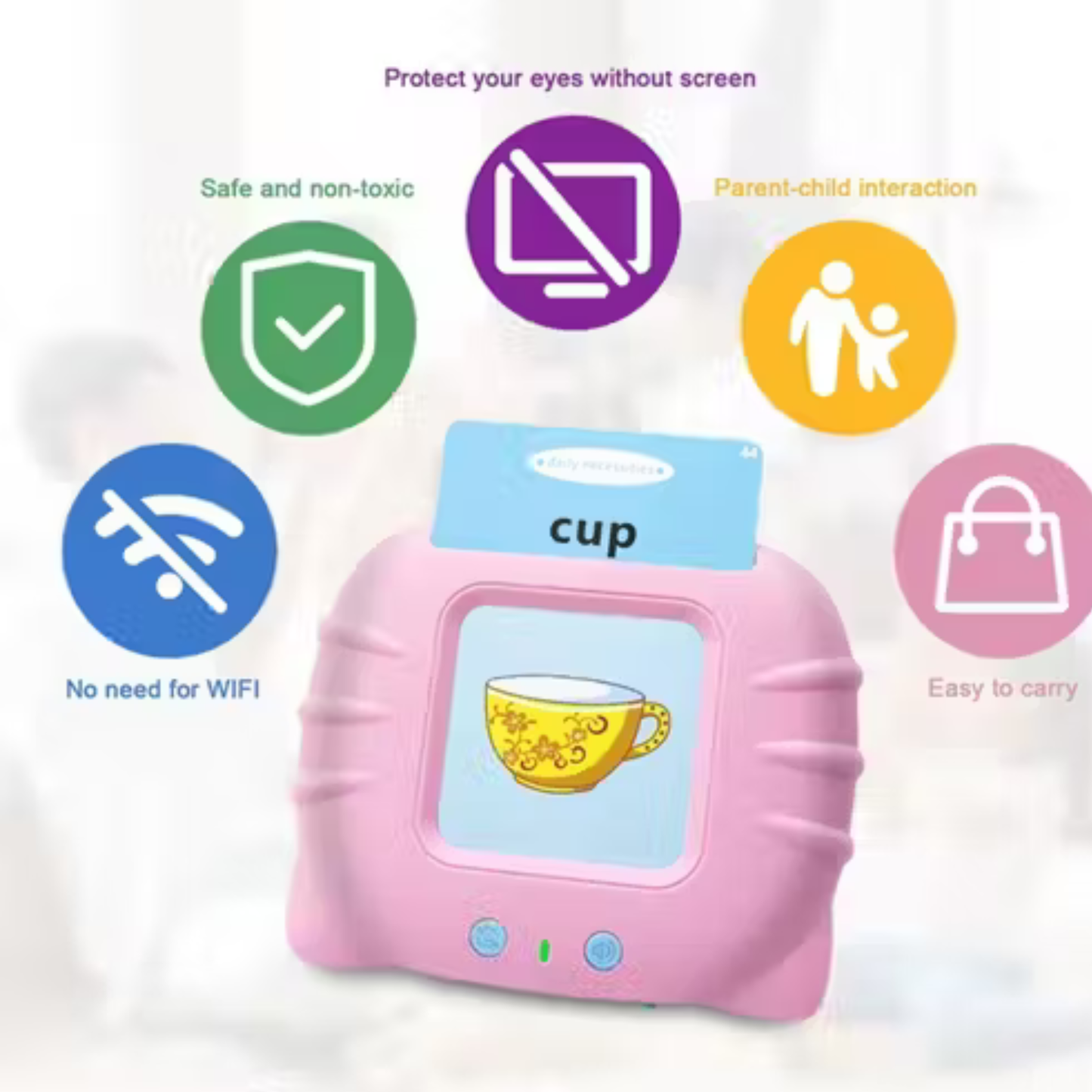 Early Education Learning Machine with 224 Flash Cards | Letters, Numbers, Colors, Animals & More | Interactive Talking Flashcard Device for Kids