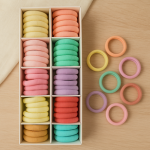 Soft Pastel Hair Bands Set for Girls & Women | Non-Slip Elastic Hair Ties | Multicolor Rubber Bands for Daily Use