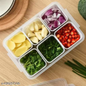 6-in-1 Multipurpose Fridge Storage Box – Removable Compartment Food Organizer
