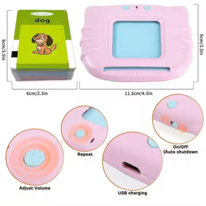 Early Education Learning Machine with 224 Flash Cards | Letters, Numbers, Colors, Animals & More | Interactive Talking Flashcard Device for Kids