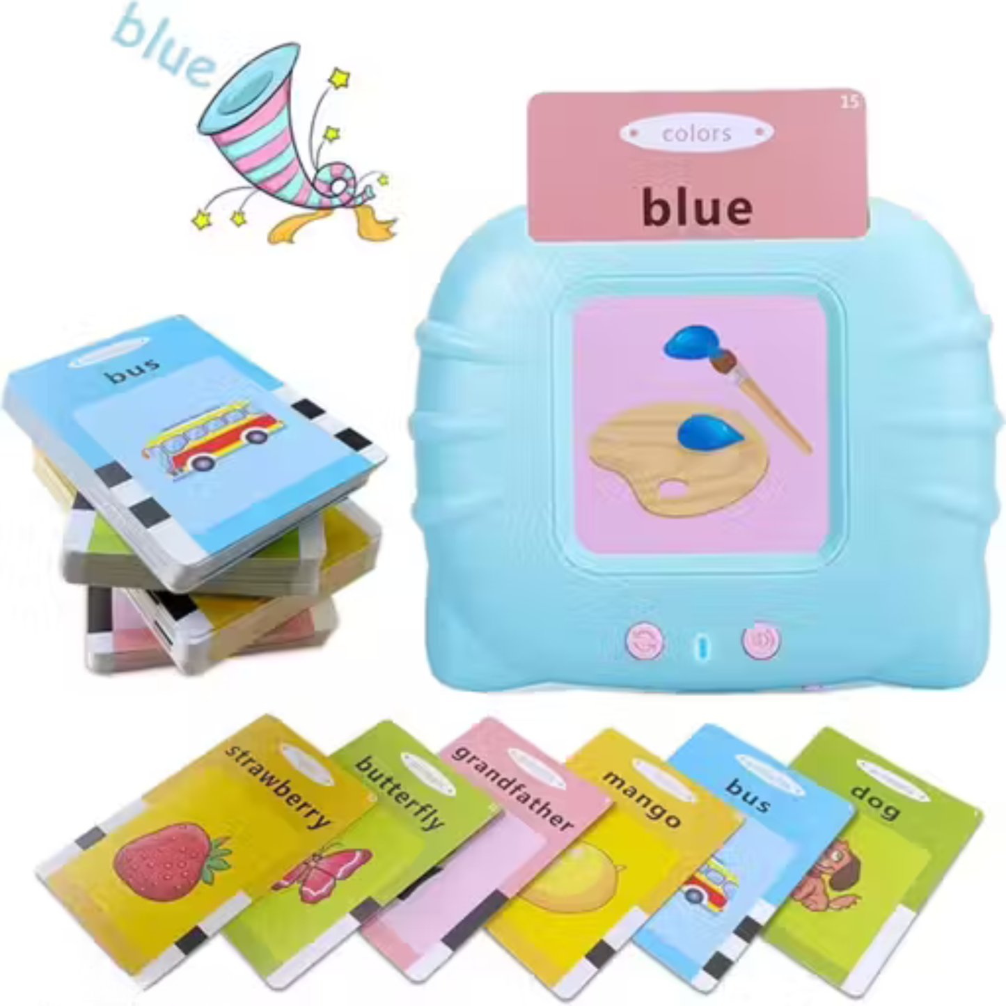 Early Education Learning Machine with 224 Flash Cards | Letters, Numbers, Colors, Animals & More | Interactive Talking Flashcard Device for Kids