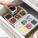 6-in-1 Multipurpose Fridge Storage Box – Removable Compartment Food Organizer