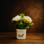 Artificial Rose Flower with Pot | Elegant Home & Office Table Decor