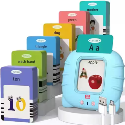 Early Education Learning Machine with 224 Flash Cards | Letters, Numbers, Colors, Animals & More | Interactive Talking Flashcard Device for Kids