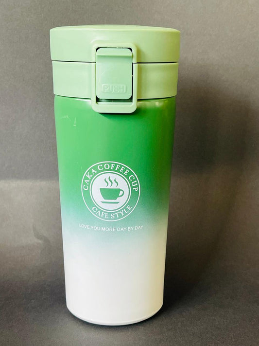 Stylish Gradient Coffee Mug with Secure Push Lid – Travel Thermos Cup