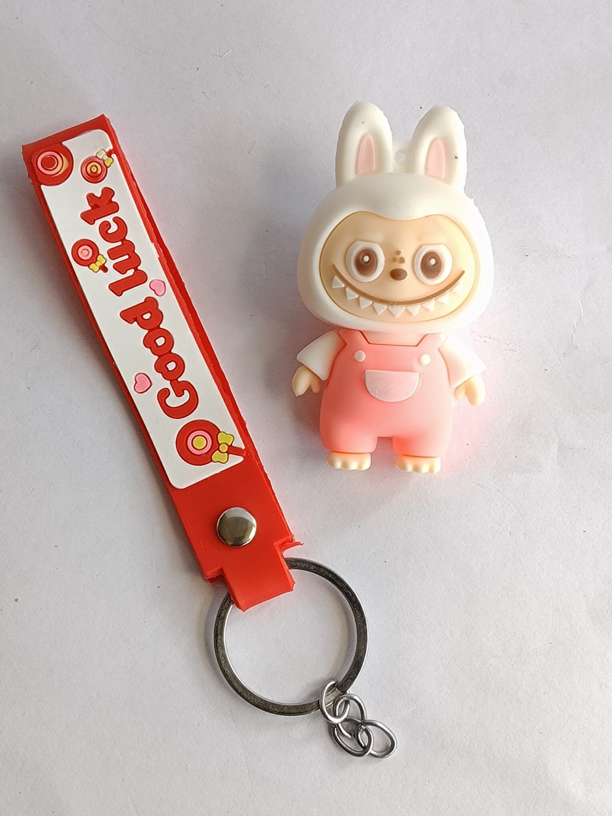 Cute Lalubu Doll Keychain | Cartoon Bunny Character Key Ring | Decorative Bag & Car Key Accessory for Girls & Kids