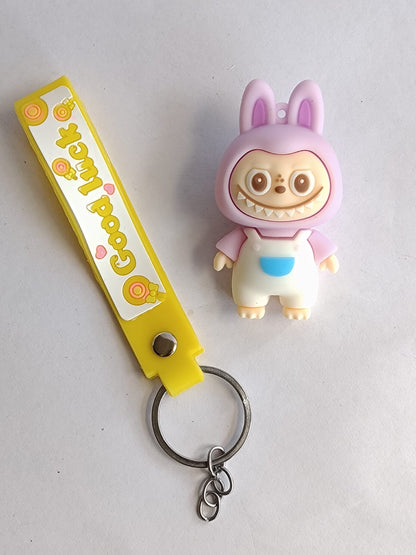 Cute Lalubu Doll Keychain | Cartoon Bunny Character Key Ring | Decorative Bag & Car Key Accessory for Girls & Kids